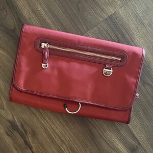 Tumi Nylon Red Hanging Toiletry Makeup Travel Kit